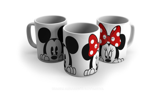 Imagem 1 de 10 de  Caneca Personalizada Mickey & Minnie 325 Ml Original