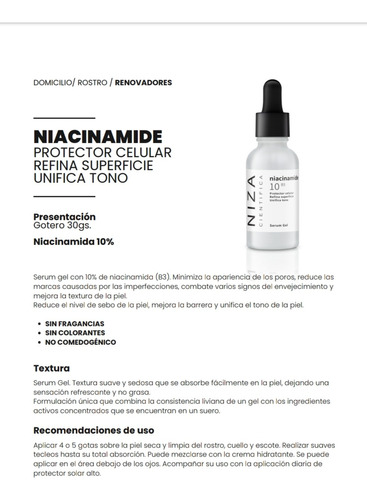 Niacinamida B3 Serum Mejora Poros, Arrugas Y Marcas 30g