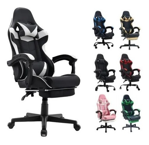 Silla Gamer Semi Profesional Posa Pie Reclinable Ajustable