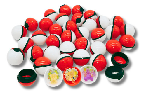 100 Pokebolas Coleccionables Con Mini Figuras Anime Fiesta
