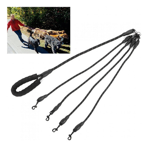 4 Perros Correa No Acoplador Cachorro Correa Ajustable 1 Cor