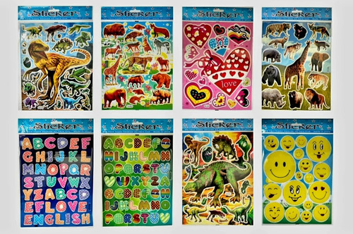 30 Planchas Grandes Stickers Juguete Piñata Souvenir 