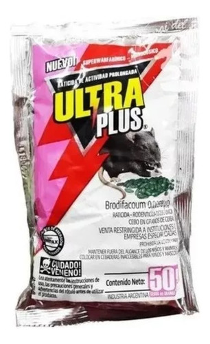 Veneno Rata Ultra Plus Raticida Moron Caba Brodifacoum Cebo