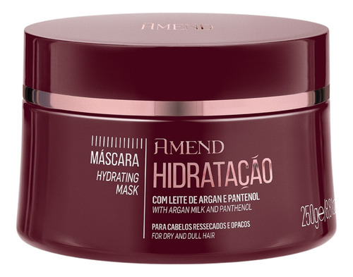 Kit Mascara Amend Hidratação 250g E Pente Beauty Secret