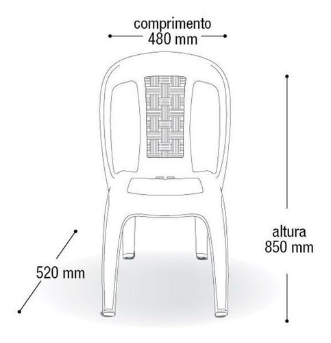 Kit Mesa Quadrada Monobloco Preta Com 4 Cadeiras Arqplast