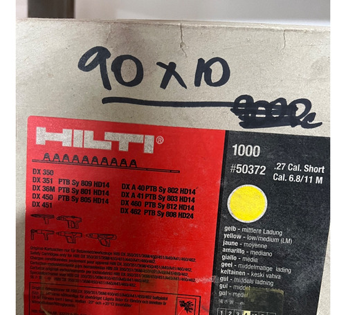 Fulminante Hilti .27 Peine De 10 Disparos C/u Mod 50372