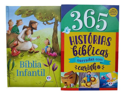 Kit Com Livro 365 Historias E Uma Bíblia Ilustrada Crianças