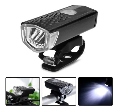 Luz Led Con Soporte Delantera Para Bici Recargable Usb Dz