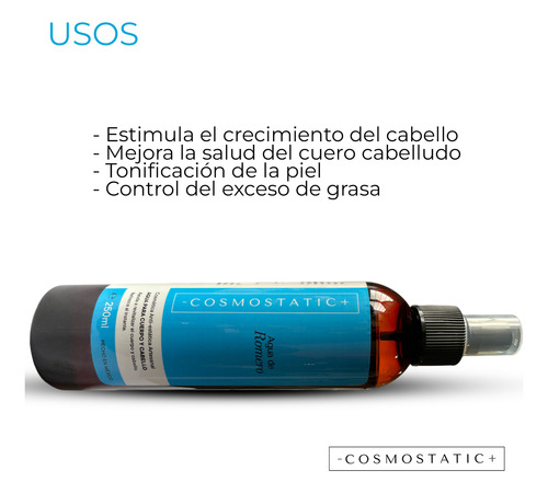 Fortalecedor Capilar Natural Agua De Romero Cosmostatic