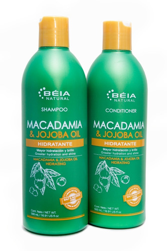 Shampoo Y Acondicionador De Macadamia Y Aceite De Jojoba Sin
