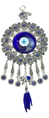 Ojo Turco De Vidrio Colgante Azul 29 Cm