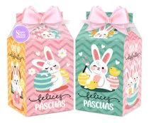 Comprar Kit Imprimible Cajitas Milk Box Pascuas Conejitos Felices