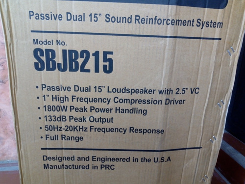 Corneta Pasiva Sound Barrier 15 Pulgadas Nueva De Paquete
