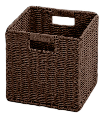 Cesta De Armazenamento Dobrável Em Tecido De Rattan De Imita