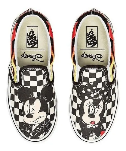 Tenis Vans Classic Slip On Mickey & Minnie Mouse Flam