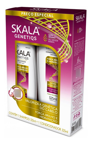Kit Shampoo E Condicionador Genetiqs 325ml Força E Brilho