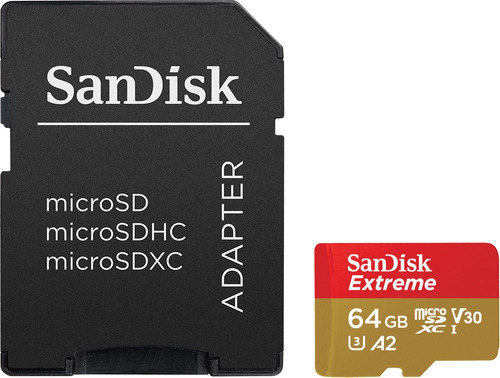 Memoria Microsd 64gb Sandisk Extreme Microsdxc U3 V30 A2 4k
