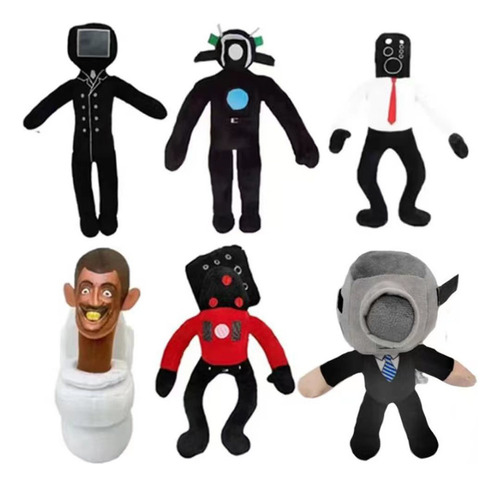 6 Peças De Bonecos De Pelúcia Skibidi Para Homens, Televisi