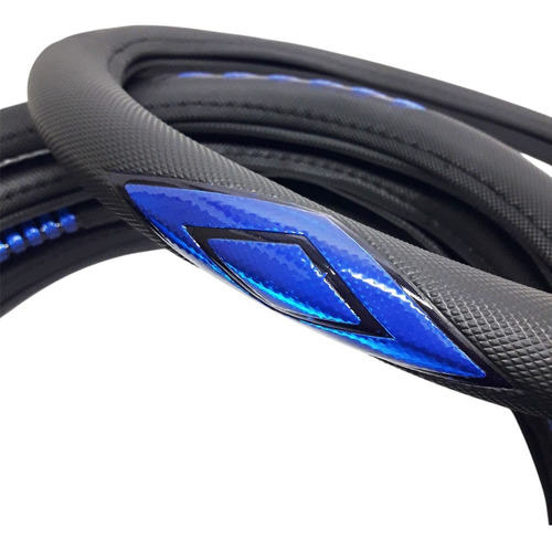 Cubre Volante Desing Reflex Azul 38cm -estilo Y Diseño- Negro