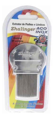 Pente Aço Inox Extrator Piolhos E Lêndeas Zalingher Ref.149