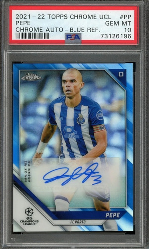 Barajita Topps Autografiada Firmada Por Pepe.fc Porto Psa 10