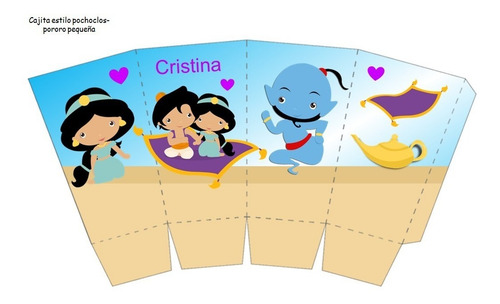 Imagen 4 de 6 de Kit Imprimible Aladdín Bebe Fiesta 3x1
