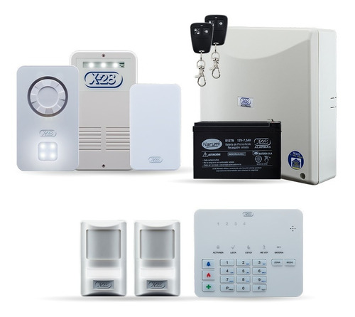 Kit Alarma Casa X-28 Avanzado 4 Zonas Llamador Luz Emerg