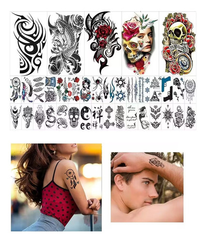 Tatuaje Temporal Para Brazo Y Pierna, Unisex, 42 Pcs,vistoso
