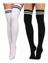 Comprar 2pares Calcetas Largas Blanca Negra Moda Japonesa Kawaii