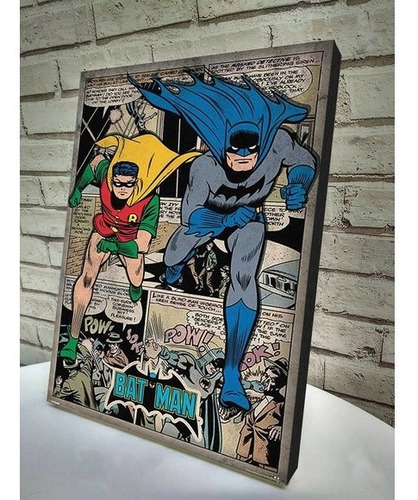 Quadro Decorativo A4 Batman E Robin