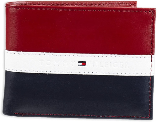 Billetera Hombre Tommy Hilfiger Tricolor Original 100% Cuero