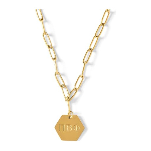 Collar Con Clip De Papel Pi Beta Phi 18k