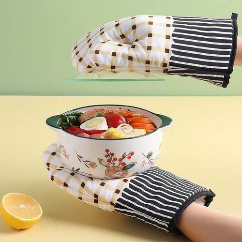 Manoplas De Cocina De Algodón Resistentes Al Calor, Guantes