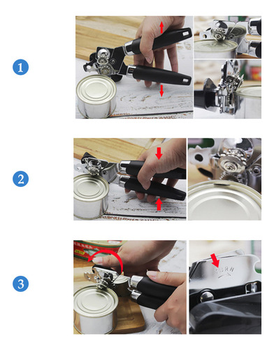 Abridor De Latas Manual Multifuncional De Acero Inoxidable