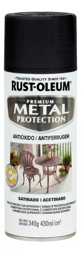 Pintura Aerosol Antióxido Metal Protection 340 Gr Rust Oleum Color Negro  Satinado