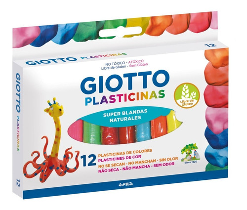 Plastilina Giotto X 12 Barritas Varios Colores Naturales