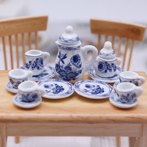 15x Casa De Muñecas Juego De Té En Miniatura Estilo A