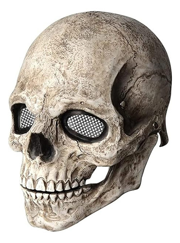 Skull Mask Scary Moving Jaw Open Mouth Mask Creepy Latex Adu