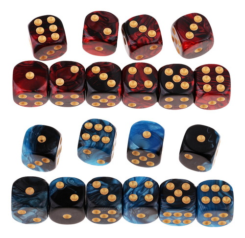 20 Paquetes De 16 Mm Seis Juegos De Dados D6 D\u0026d Rpg