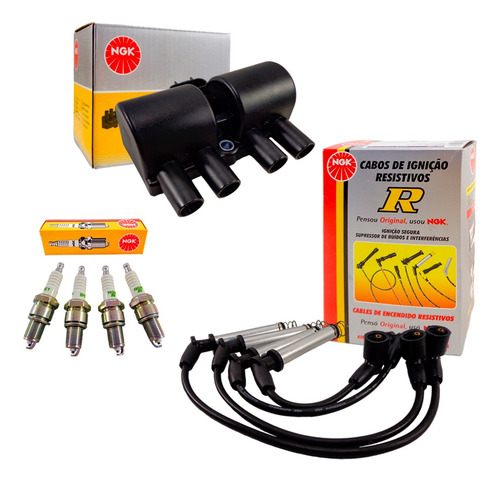 Kit Bobina + Cables + Bujias Ngk Chevrolet Agile 1.4 8v 5p