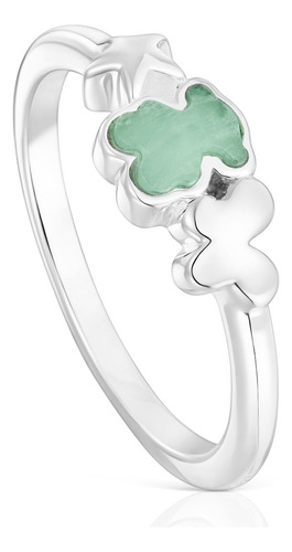 Anillo De Plata Y Amazonita Oso Bold Motif
