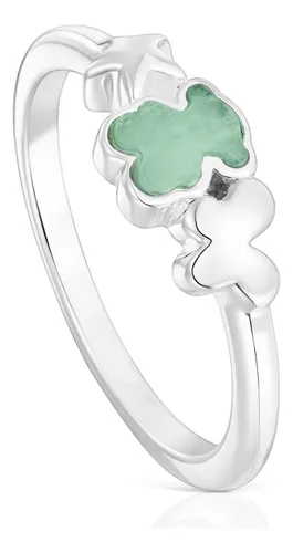 Anillo De Plata Y Amazonita Oso Bold Motif