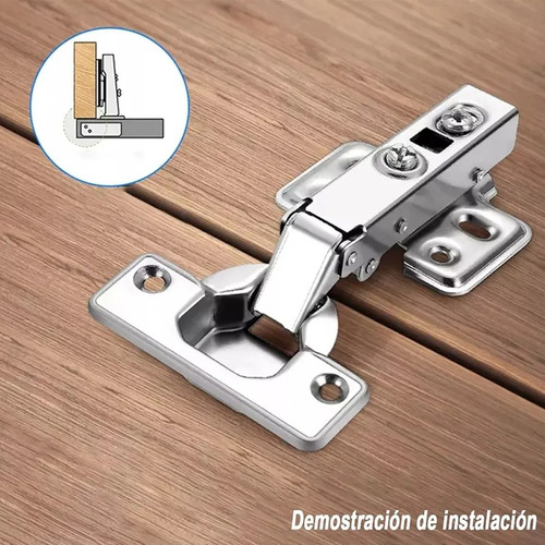 Bisagra Bidimensional Puerta Recta Cierre Suave Níquel 25pcs
