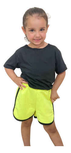 Short Infantil Menina Lemon Neon Maitê Lançamento