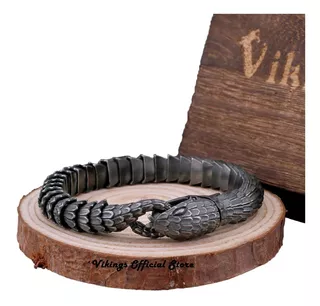 Pulsera Hombre De Lujo Escamas De Serpiente Ouroboro Vikings