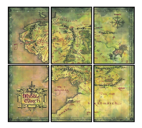 6 Placas Terra Média O Hobbit E O Senhor Dos Anéis