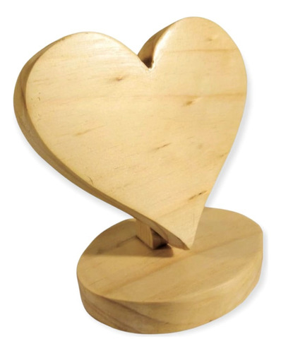 Corazón Madera Pedestal Adorno Artesanía Decoración A Mano