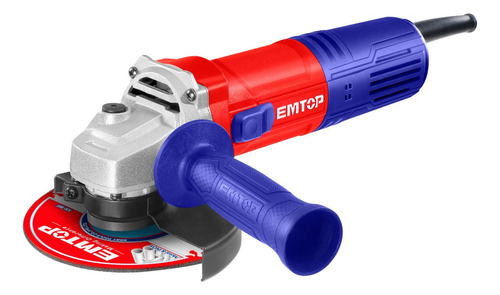 Esmeril Angular De Velocidad Variable 900 W - Emtop Color Rojo y Azul