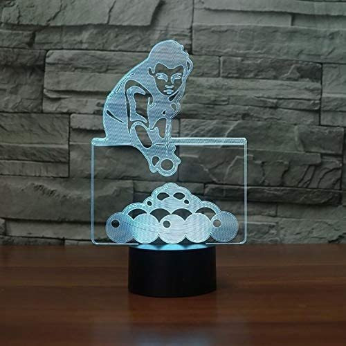 3d Jugar Billar Noche Luz 7 Cambio De Color Mesa Led