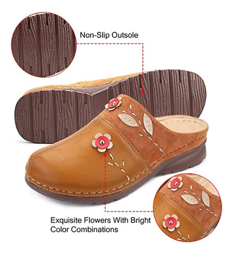 Zuecos, Sandalias Con Forma De Flor, Zapatos Con Punta Cerra